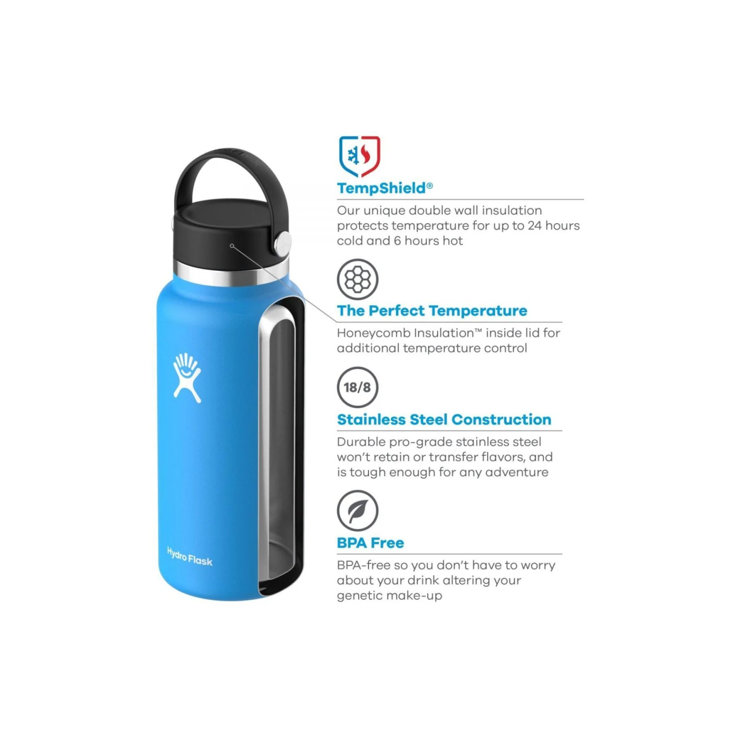 Termo Hydro Flask Wide Mouth With Flex Cap 2.0 20 Oz 2 Termo Hydro Flask Wide Mouth With Flex Cap 2.0 20 Oz - Imagen 2