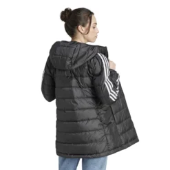 Parka Para Mujer De 3 Rayas Adidas Essentials -Equipo Al Aire Libre adidas hz4428 5 apparel on model back view white