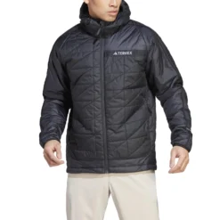 Plumífero Con Capucha Adidas Terrex Multi Insulation -Equipo Al Aire Libre adidas ib4190 4 apparel on model front view white