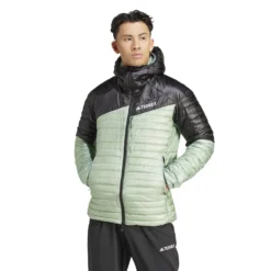 Plumífero Con Capucha Adidas Terrex Techrock -Equipo Al Aire Libre adidas ip1479 3 apparel on model standard view white