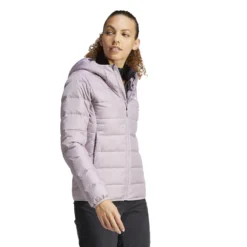 Plumífero Ligera Con Capucha Para Mujer Adidas Terrex Multi -Equipo Al Aire Libre adidas ip3544 6 apparel on model walking view white
