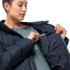 Plumífero Para Mujer Jack Wolfskin Crystal Palace -Equipo Al Aire Libre jack wolfskin 1204131 1910 5 crystal palace coat midnight blue